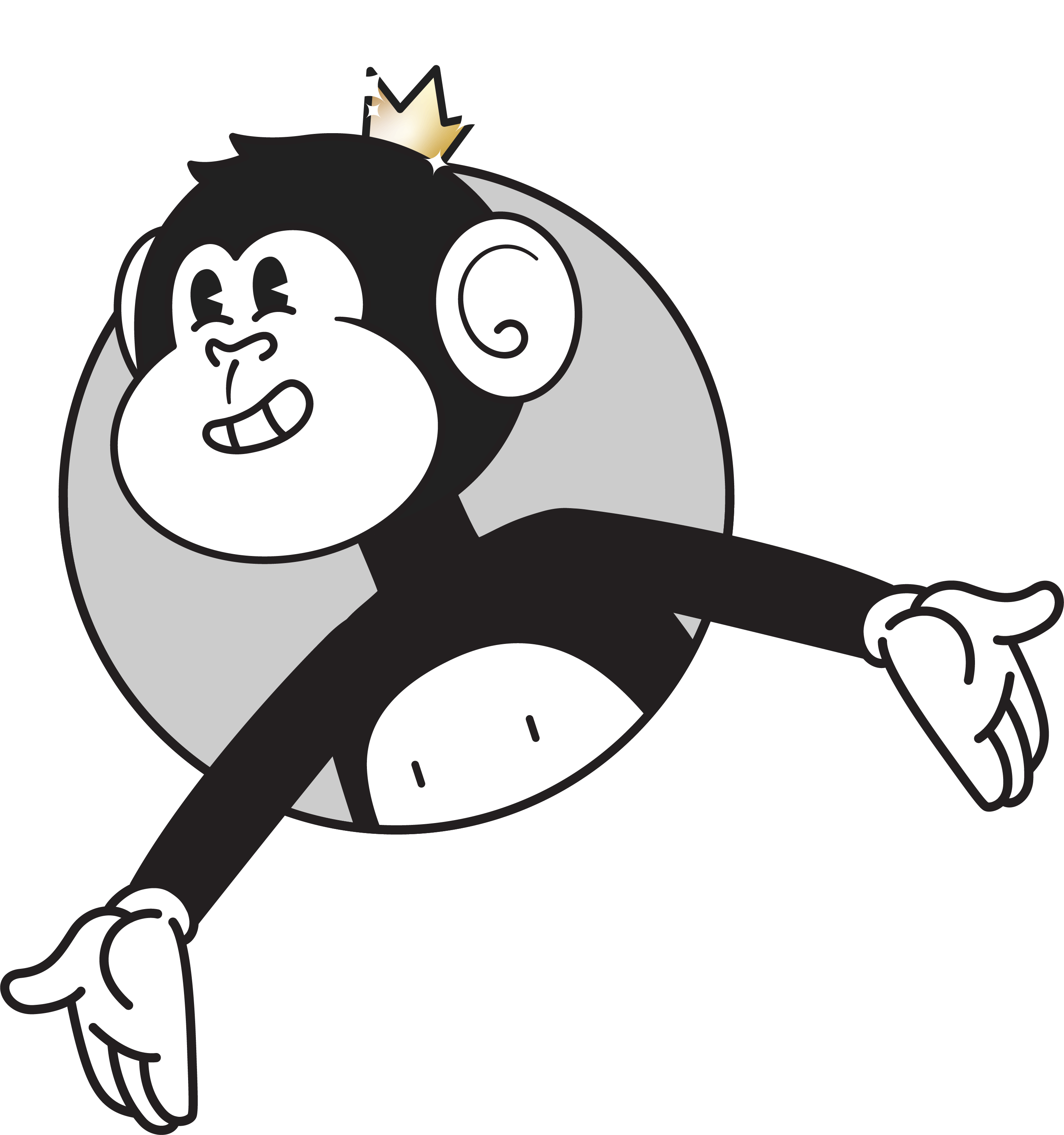 The Mono Apes king — crowned rubber-hose ape